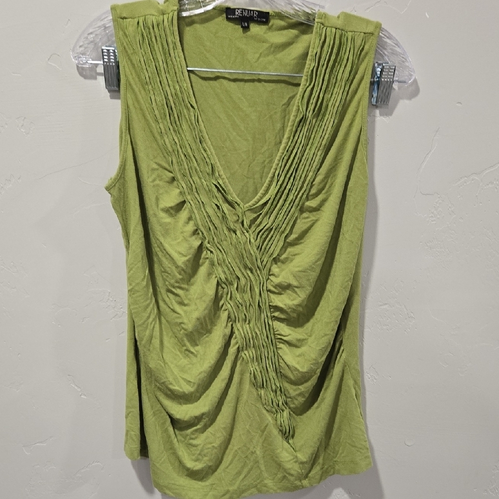 Renuar Green Ruched Tank Top